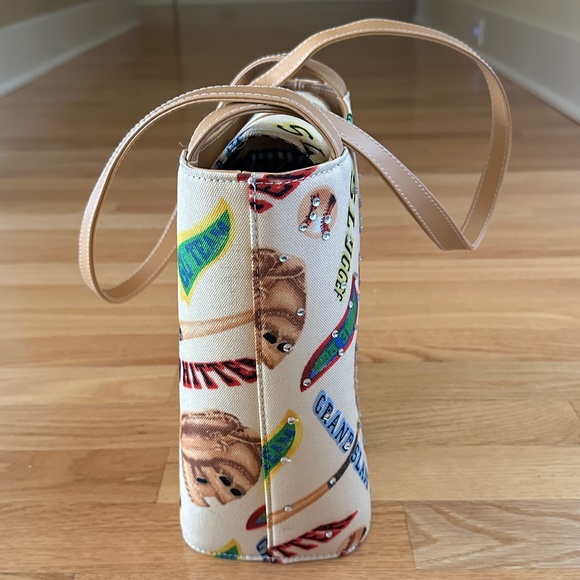 Baseball Theme Handbag Purse Grand Slam Go Team Slugger Rhinestones Bucket Bag - Picture 3 of 15